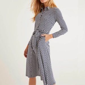 Boden Black and White Long Sleeve Dress